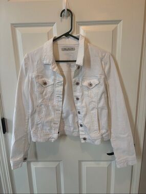 White Women's Denim Jacket - Classic Jean Jacket